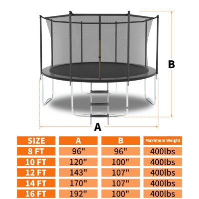 Streamdale 14FT Trampoline with Enhanced Safety & Durability