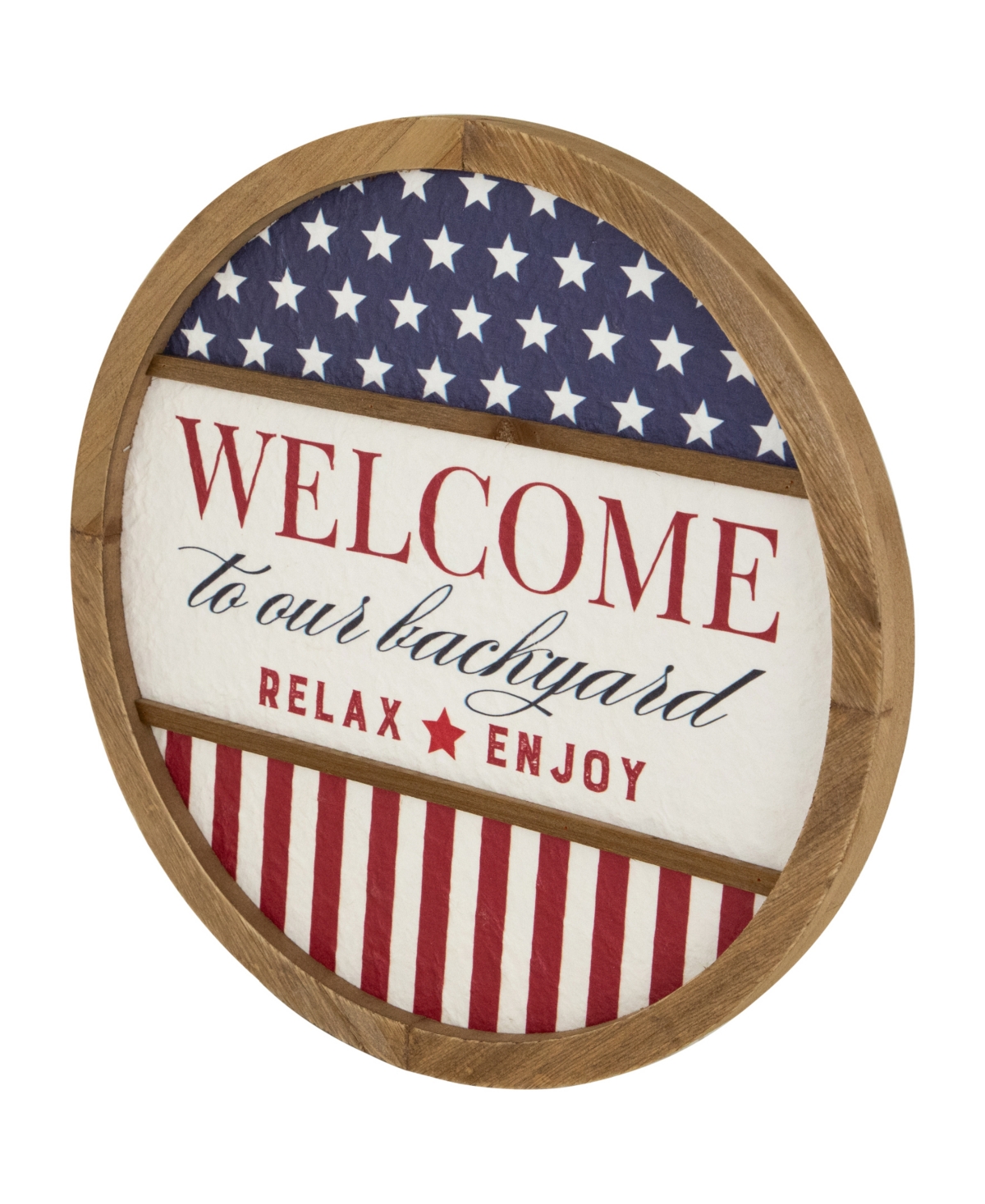 Northlight Welcome To Our Backyard Americana Framed Wall Sign, 11.75" In Red