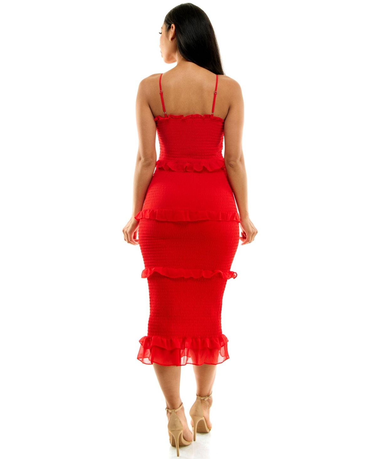 Bebe Women's Georgette Midi - Xl - Red