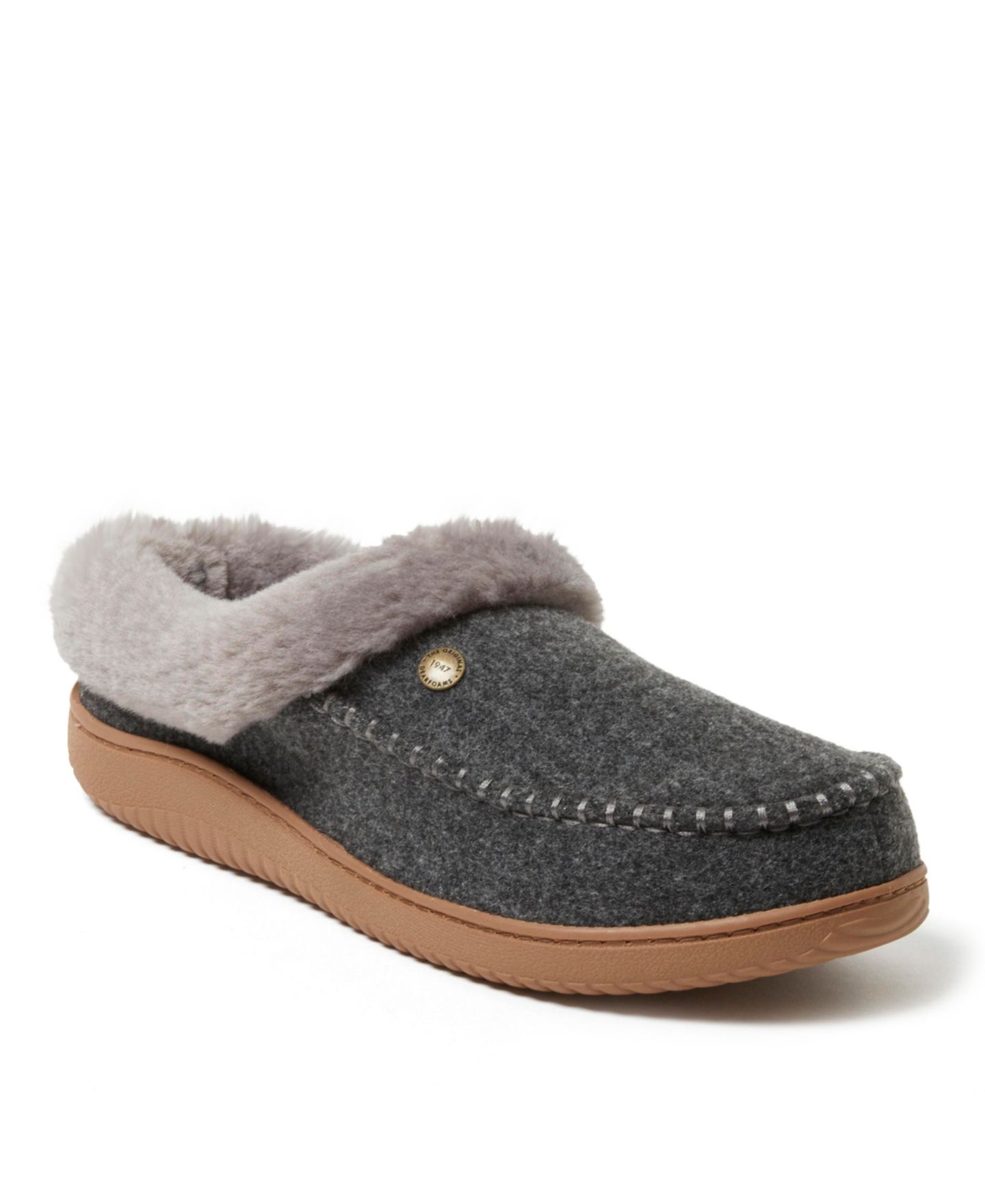 Мужские сабо Dearfoams Baro Energy Return Clog House Shoe Slipper, цвет: Тёмный меланжевый серый — фото 1