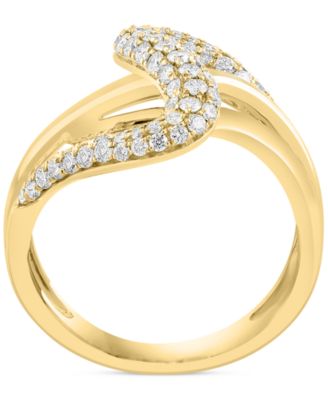 EFFY&reg; Diamond Pav&eacute; Multirow Swirl Ring (3/4 ct. t.w.) in 14k Gold