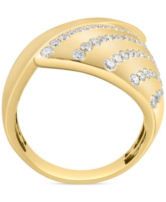 EFFY&reg; Diamond Multirow Bypass Statement Ring (5/8 ct. t.w.) in 14k Gold