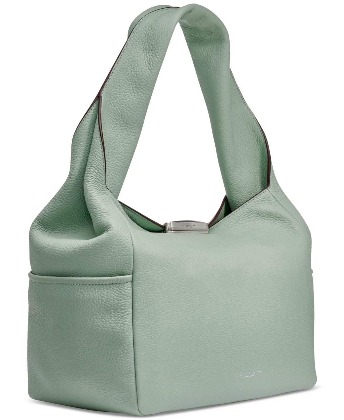 Donna Karan Amagansett Soft-rolled Leather Shoulder With Sculpted Magnet Closure In Pale Jade