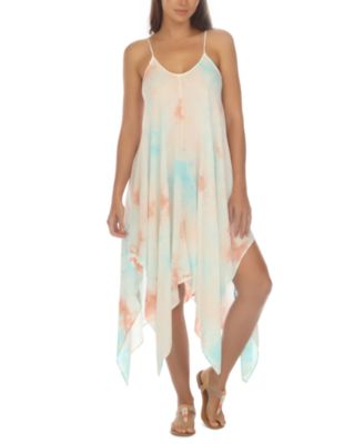 Raviya - Sleeveless Tie-Dye Handkerchief-Hem Cover-Up Dress