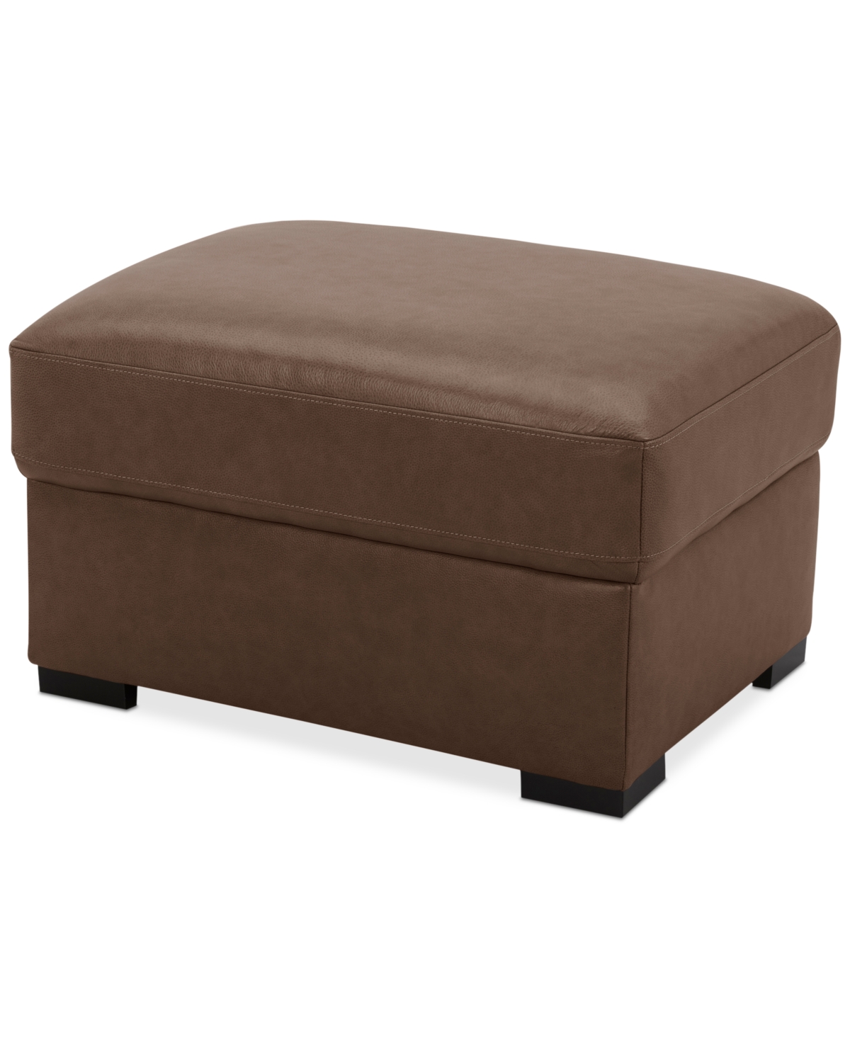 Macy's Radley 32" Leather Ottoman, Created For  In Chocolate