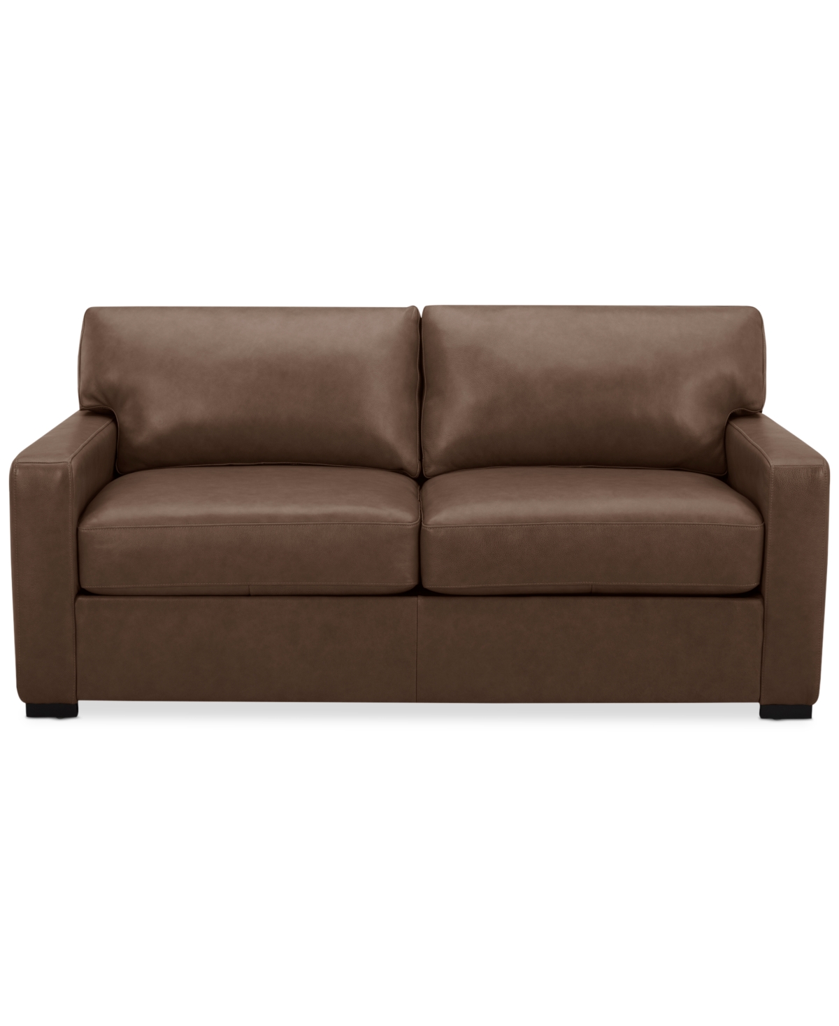 Macy's Radley 74" Leather Apartment Sofa, Created For  In Light Natural