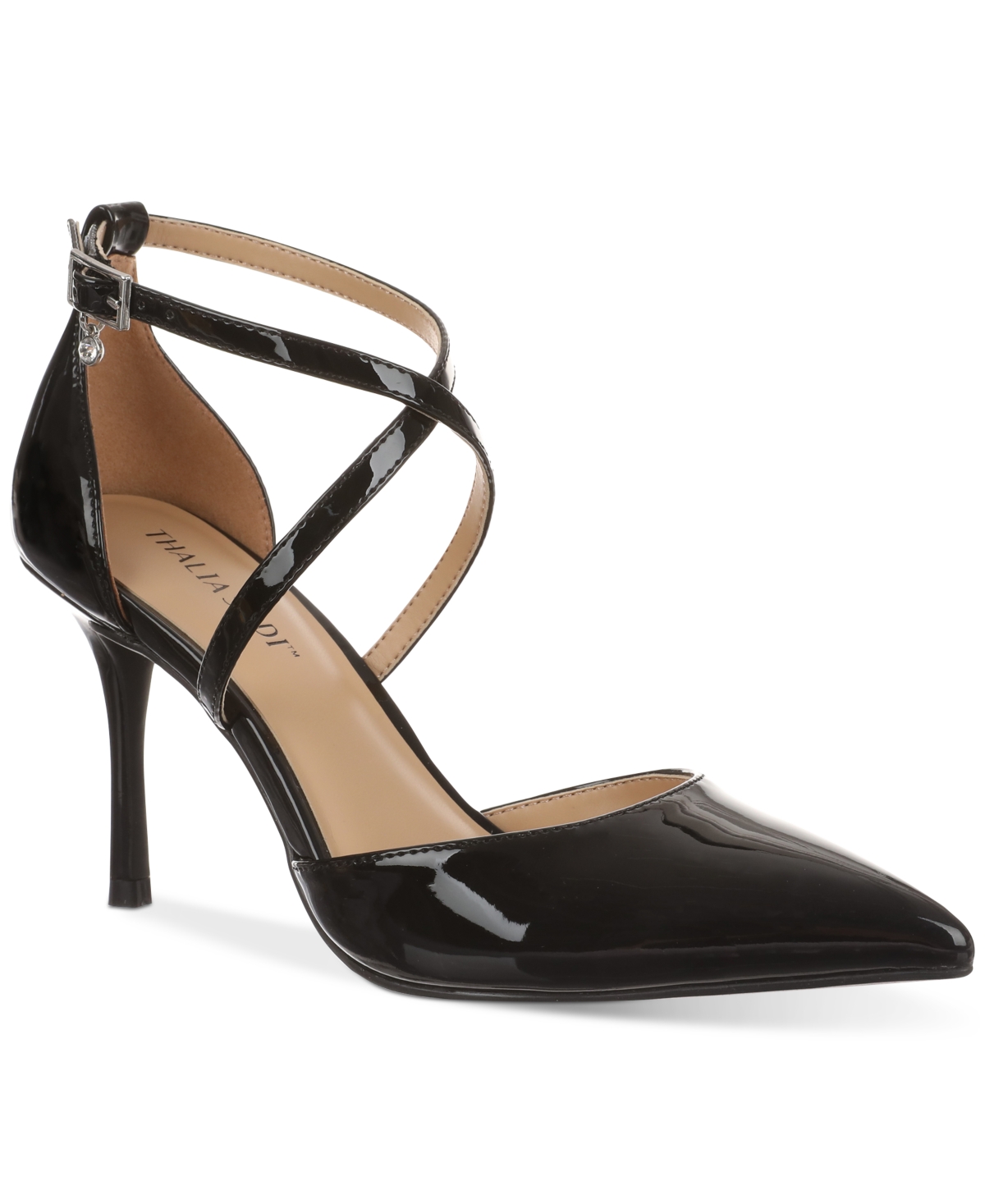 Thalia Sodi Women's Valencia Crisscross Ankle-strap Pumps In Black Smooth
