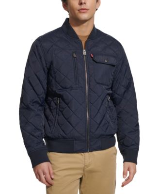 Men's Regular-Fit Diamond-Quilted Bomber Jacket 