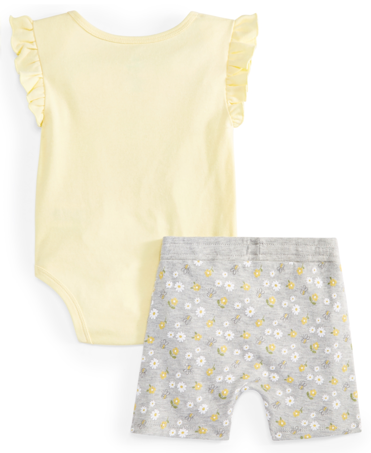 Shop Disney Baby Girls Winnie-the-pooh Bee Kind Bodysuit & Shorts, 2 Piece Set In Light Yellow