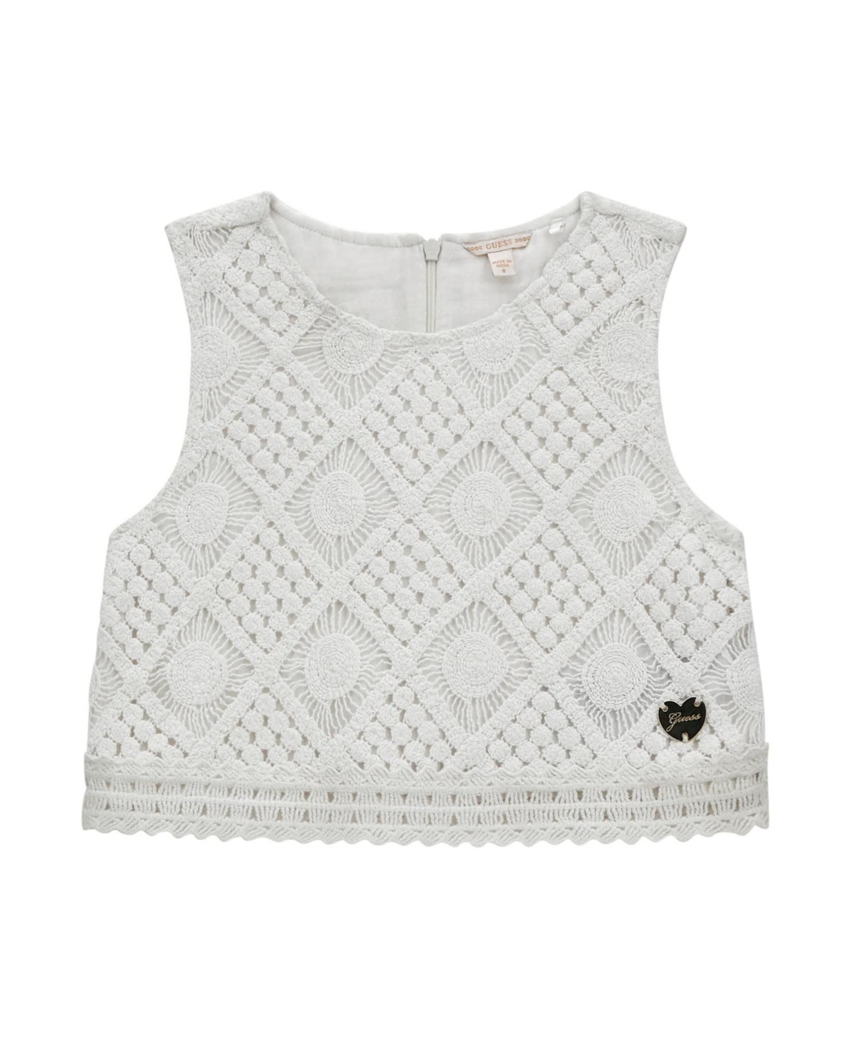 Shop Guess Big Girl Lace Top In Creamwhite