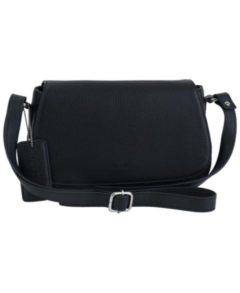 Женская сумка Mancini Pebbled Isabella Leather Crossbody Handbag, цвет: Чёрный