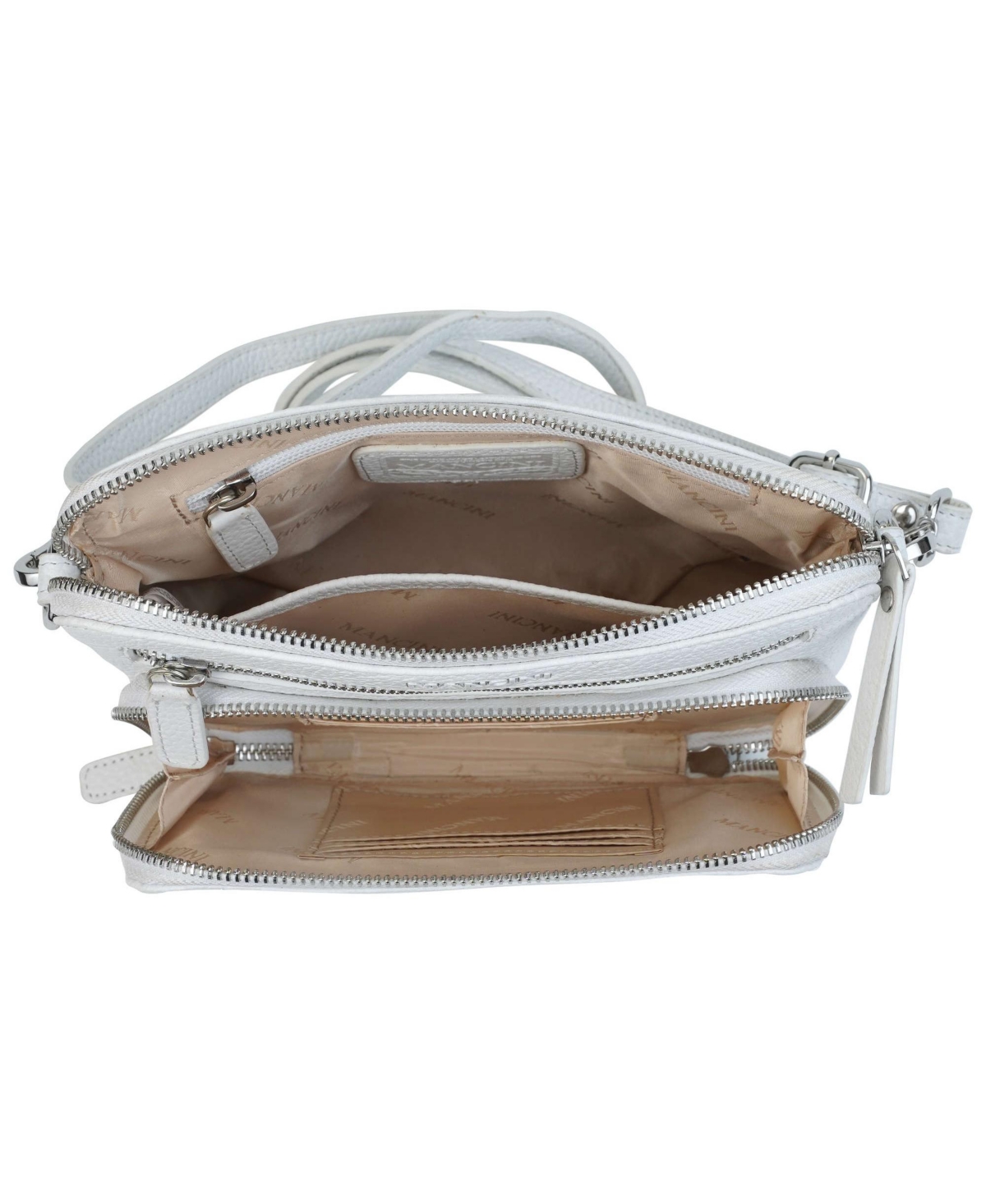 Mancini Pebbled Collection Valerie Leather Mini Crossbody Bag