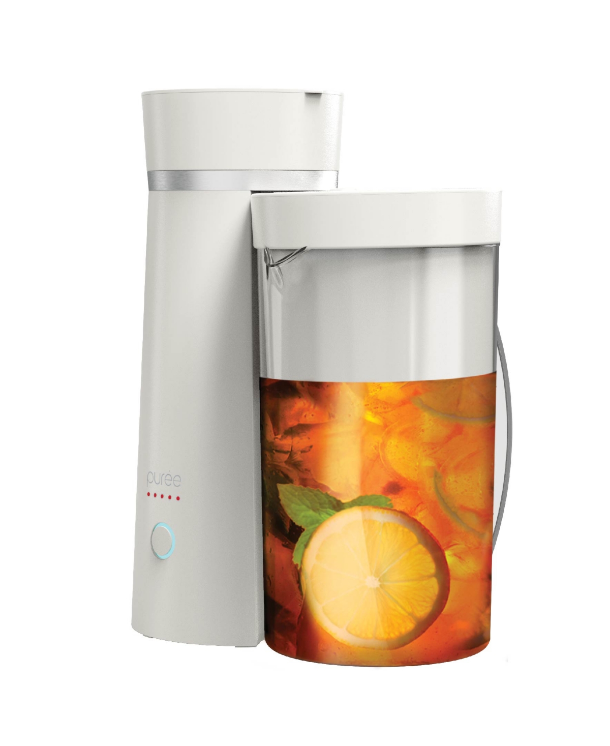 Tzumi Puree Iced Tea And Iced Coffee Maker, 2-quart In White