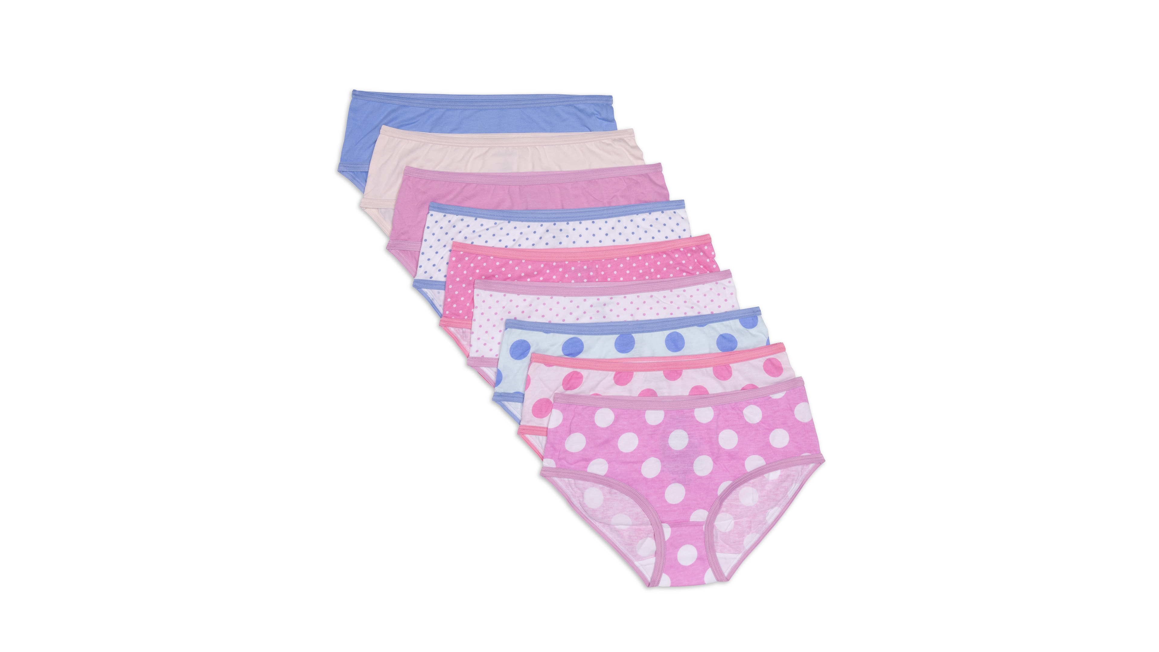 Maidenform Little & Big Girls and Dots Hipster Underwear, Pack of 9