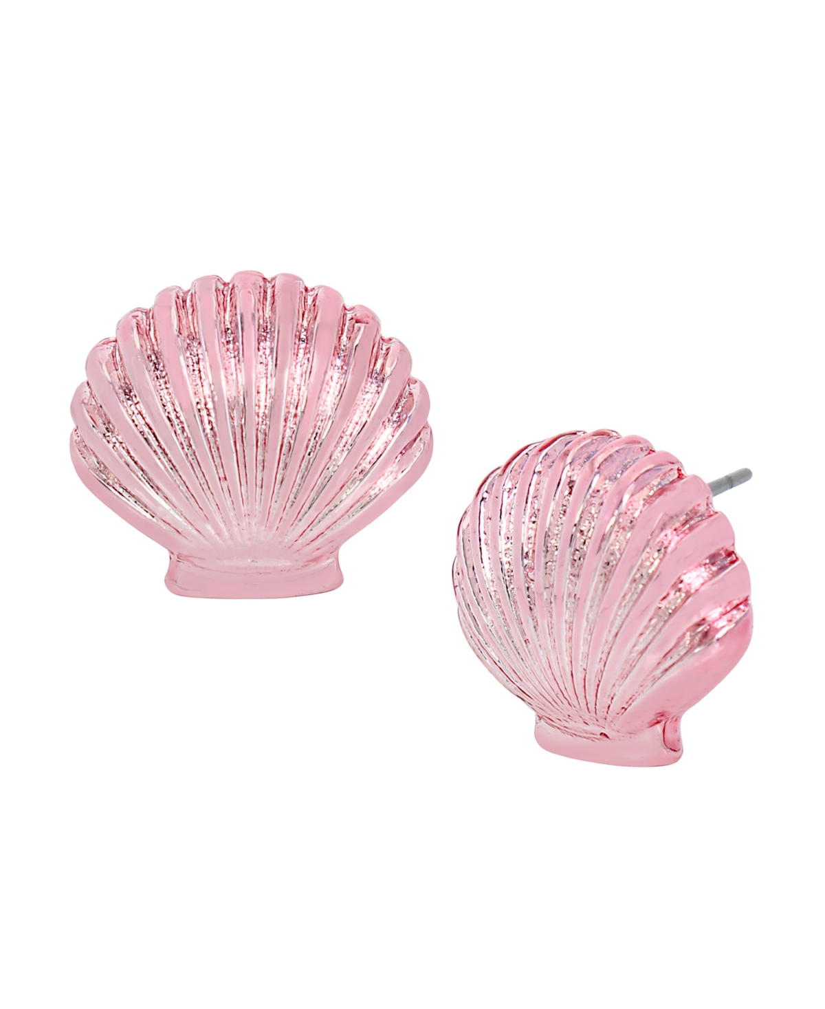 Betsey Johnson Seashell Stud Earrings In Pink