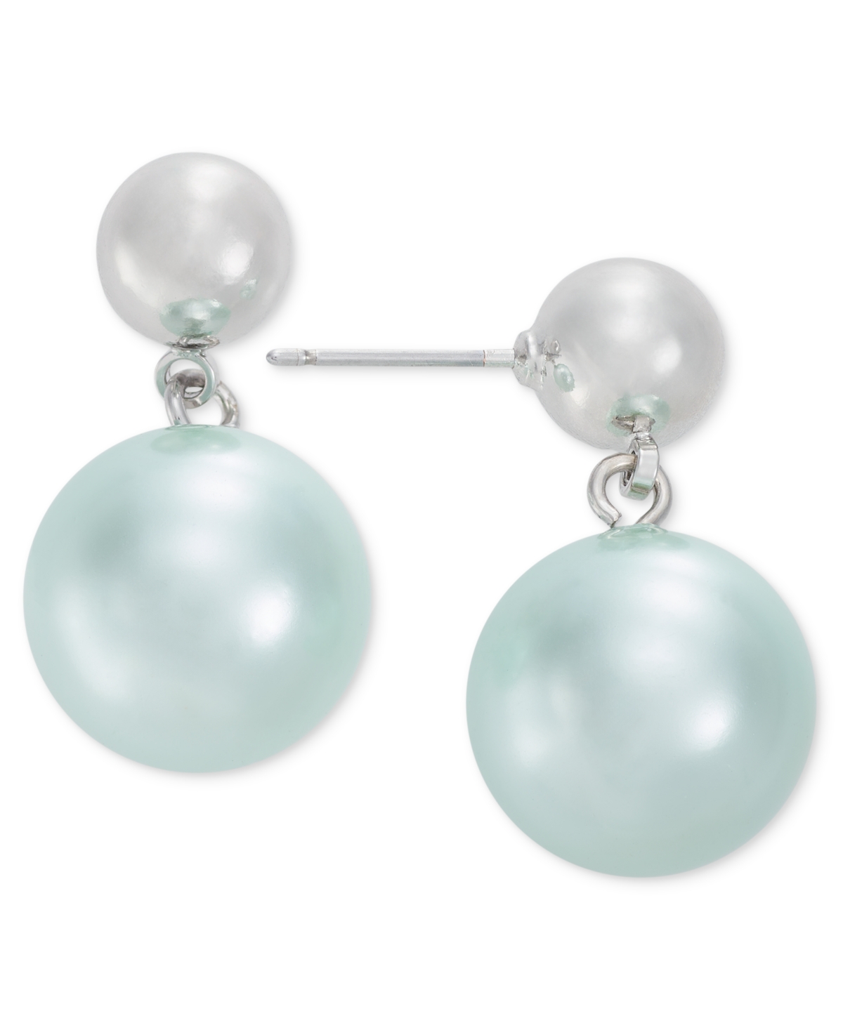 Shop Charter Club Silver-tone Color Imitation Pearl Drop Earrings, Created For Macy's In Multi