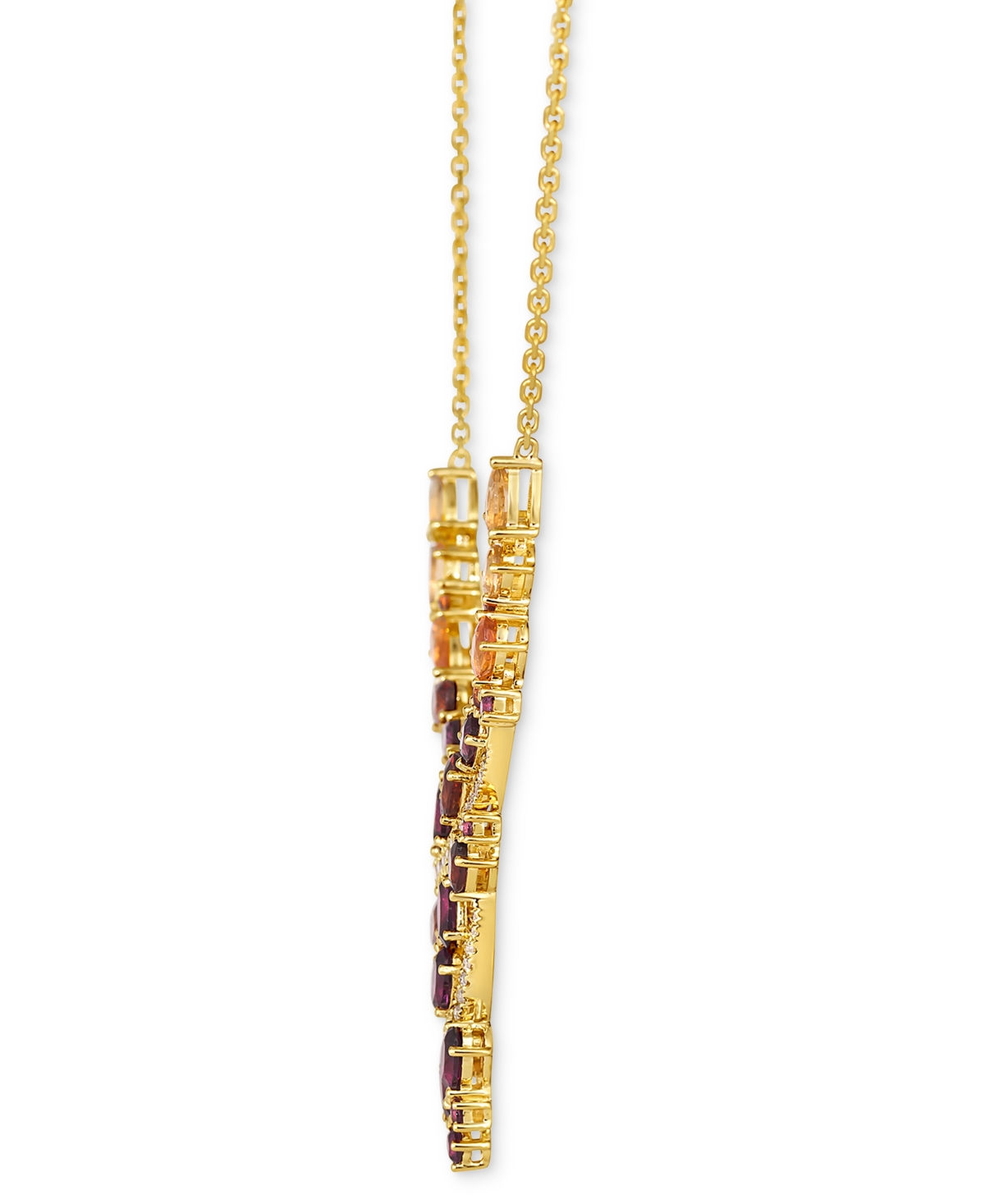 Le Vian Multi-Gemstone (5-1/8 ct. t.w.) & Vanilla Diamond (1/3 ct. t.w.) Statement Necklace in 14k Gold, 19" + 2" extender