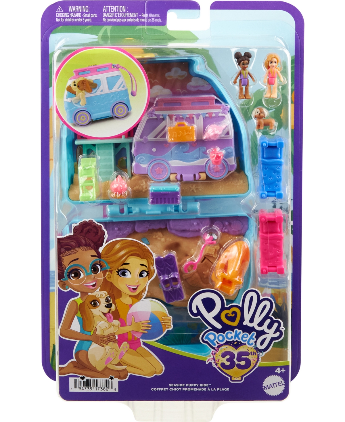 Shop Polly Pocket Dolls And Playset, Travel Toys, Seaside Puppy Ride Compact In No Color