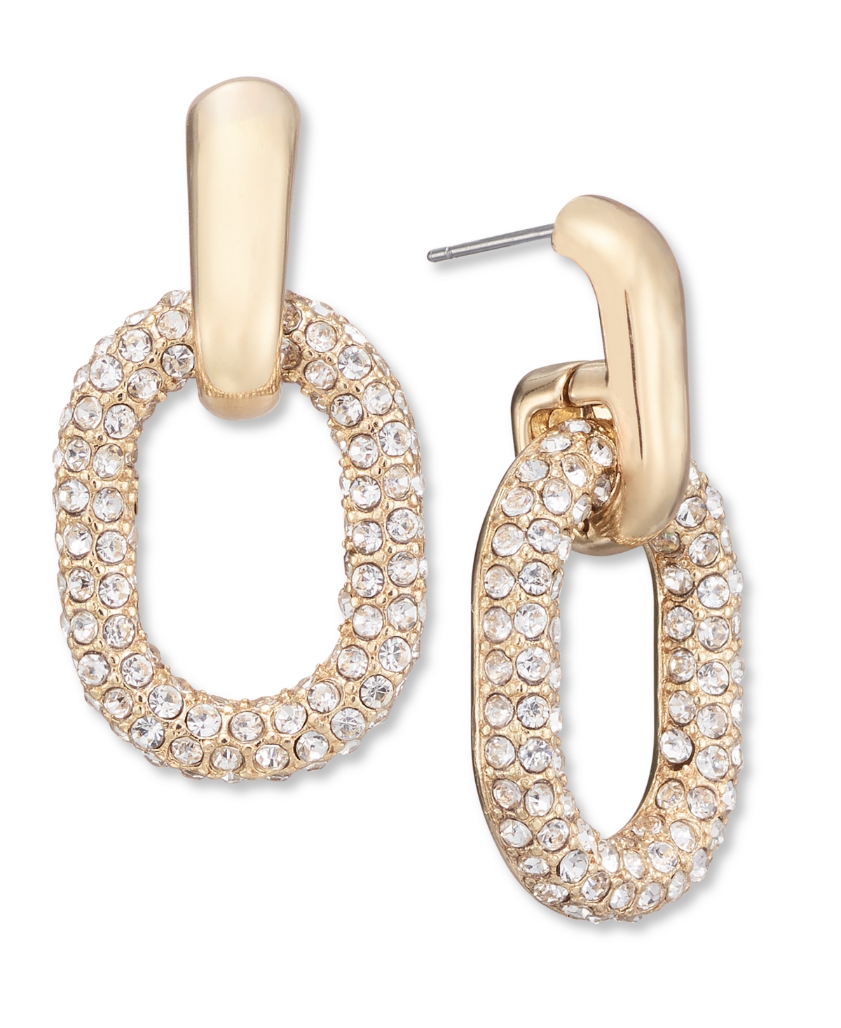 Pave Oval Link Drop Earrings, Created for Macy's - Pink