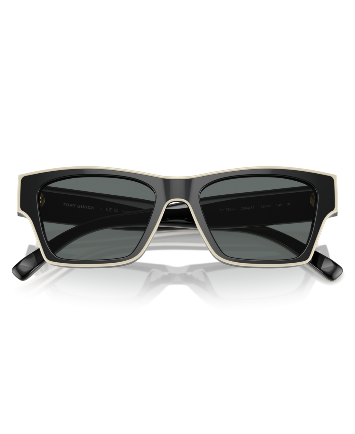 Tory Burch Woman Sunglass Ty7207u In Black,ivory