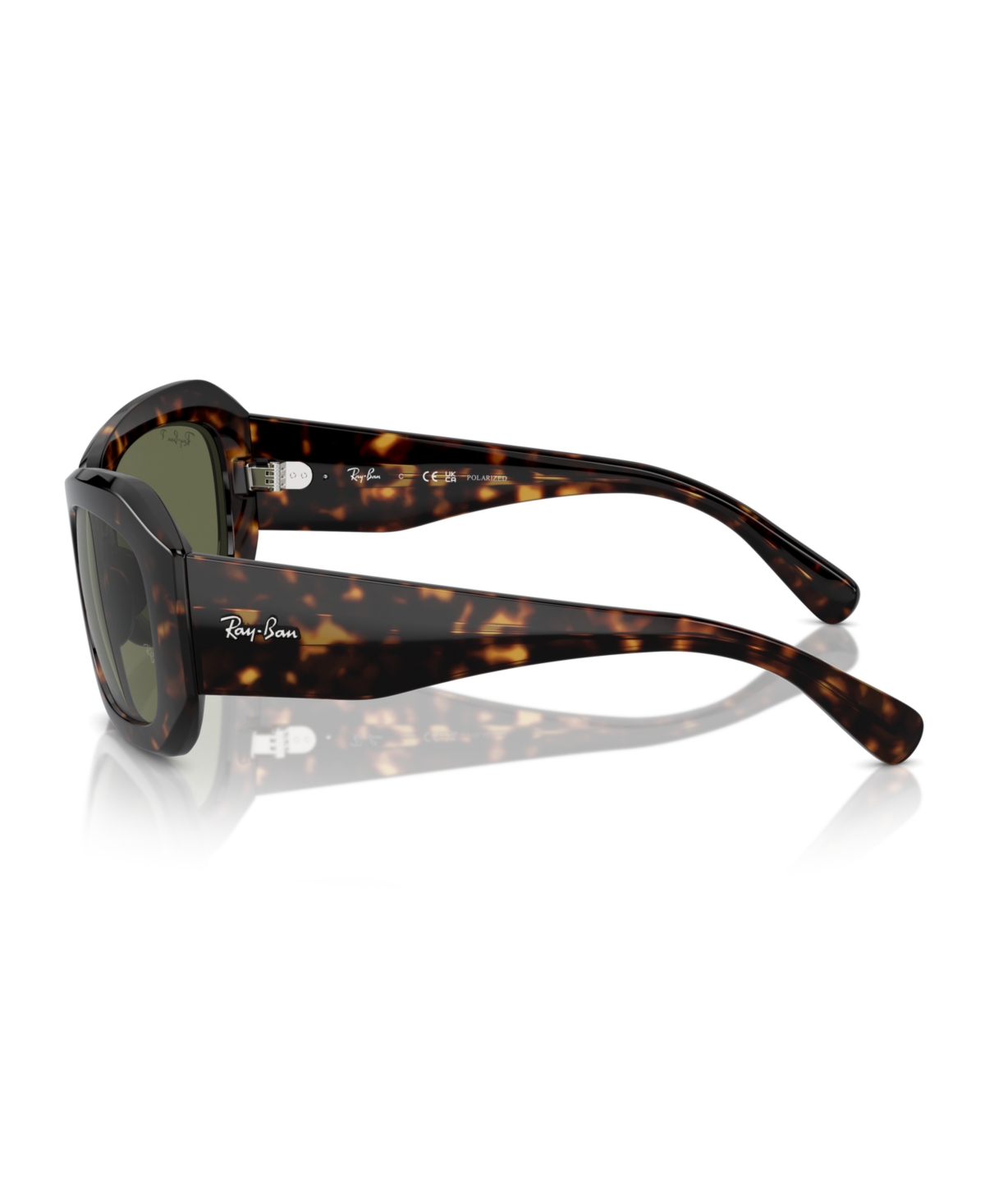 Ray Ban Beate Sunglasses Havana Frame Green Lenses Polarized 56-20 In Havana