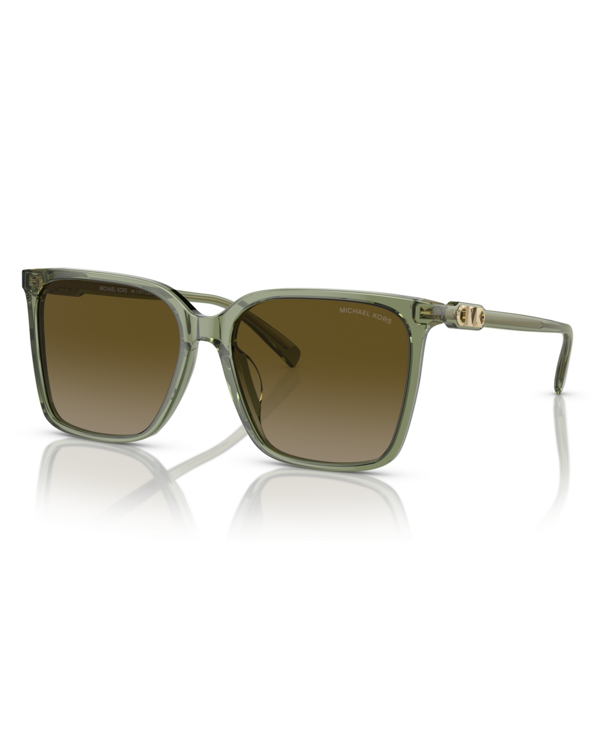 Shop Michael Kors Women's Canberra Sunglasses, Gradient Mk2197 In Green Transparent