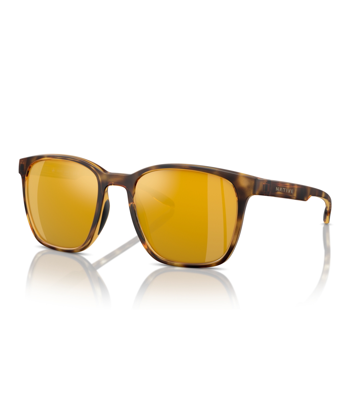 Native Eyewear Unisex Polarized Sunglasses, Targhee Square Xd9046 In Matte Tortoise,brown