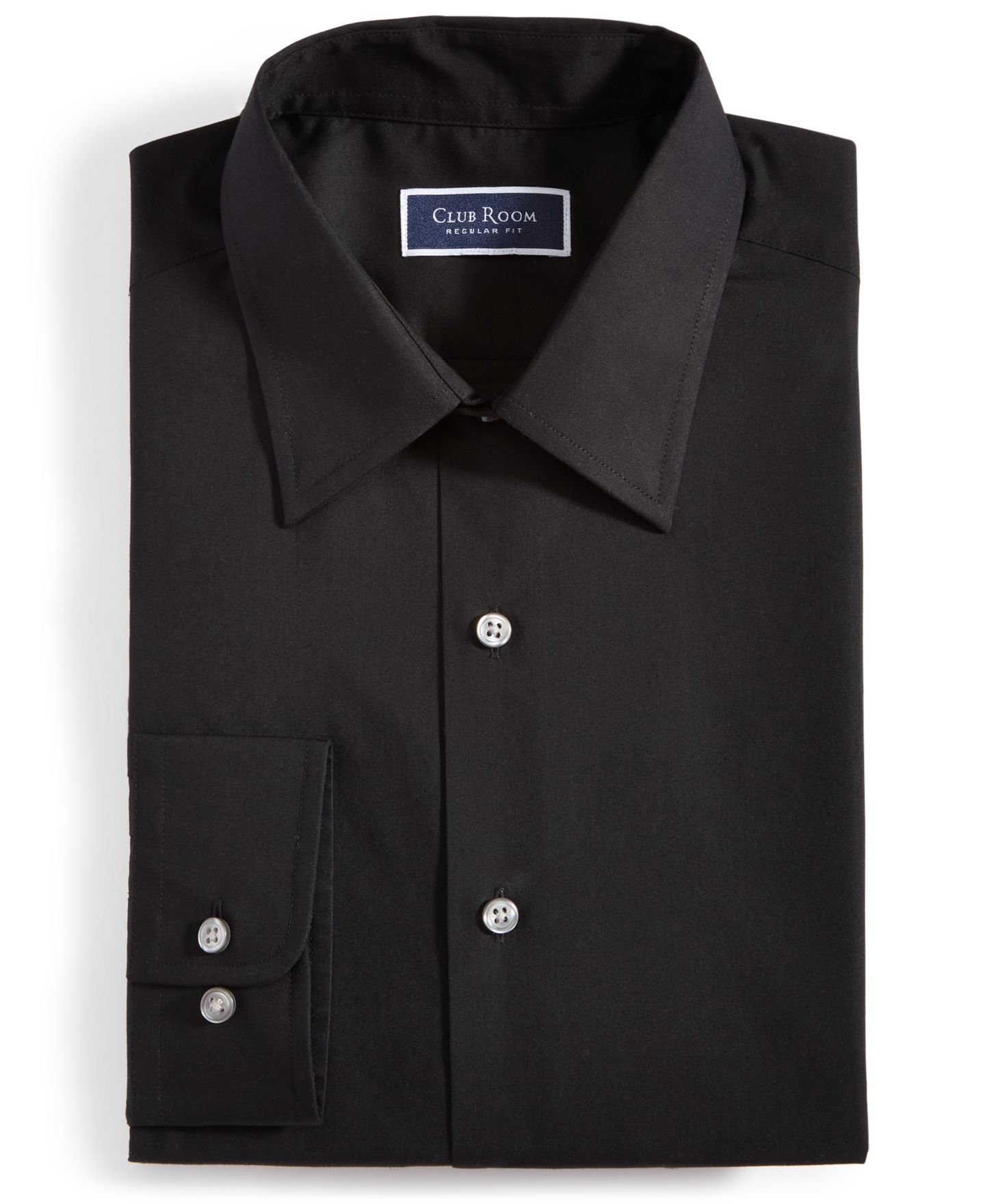 Мужская рубашка Club Room Regular-Fit Dress Shirt, цвет: Глубокий чёрный — фото 2