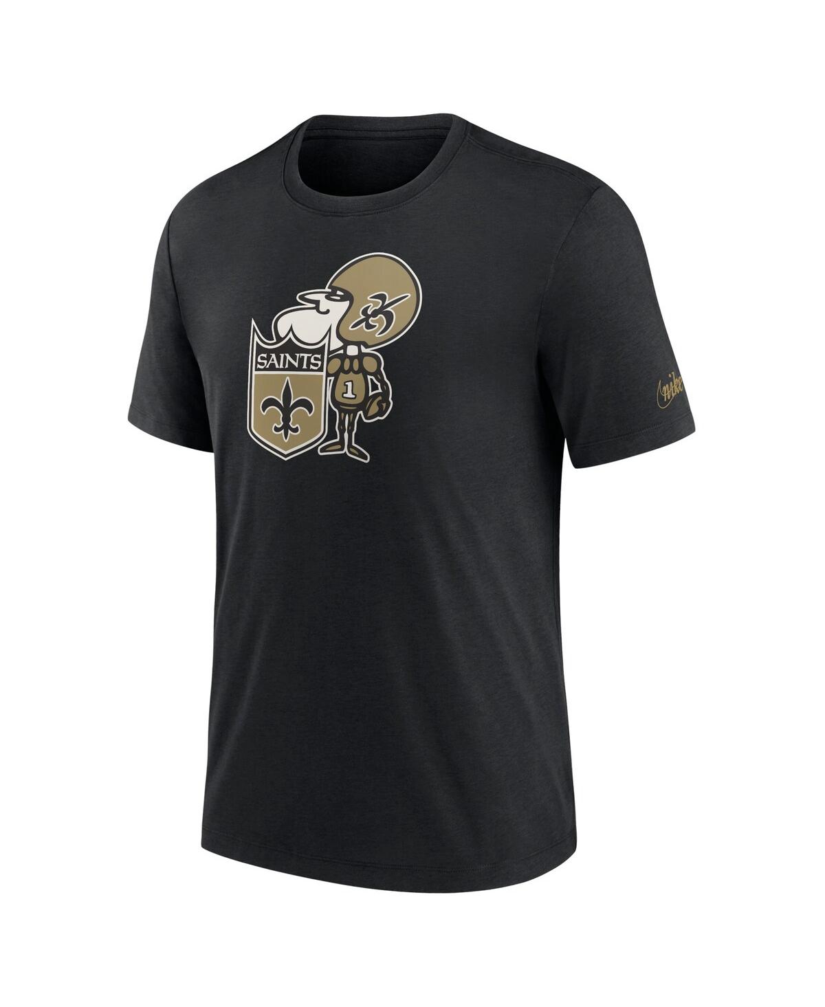 Nike Men's  Black New Orleans Saints Rewind Playback Logo Tri-blend T-shirt In Black