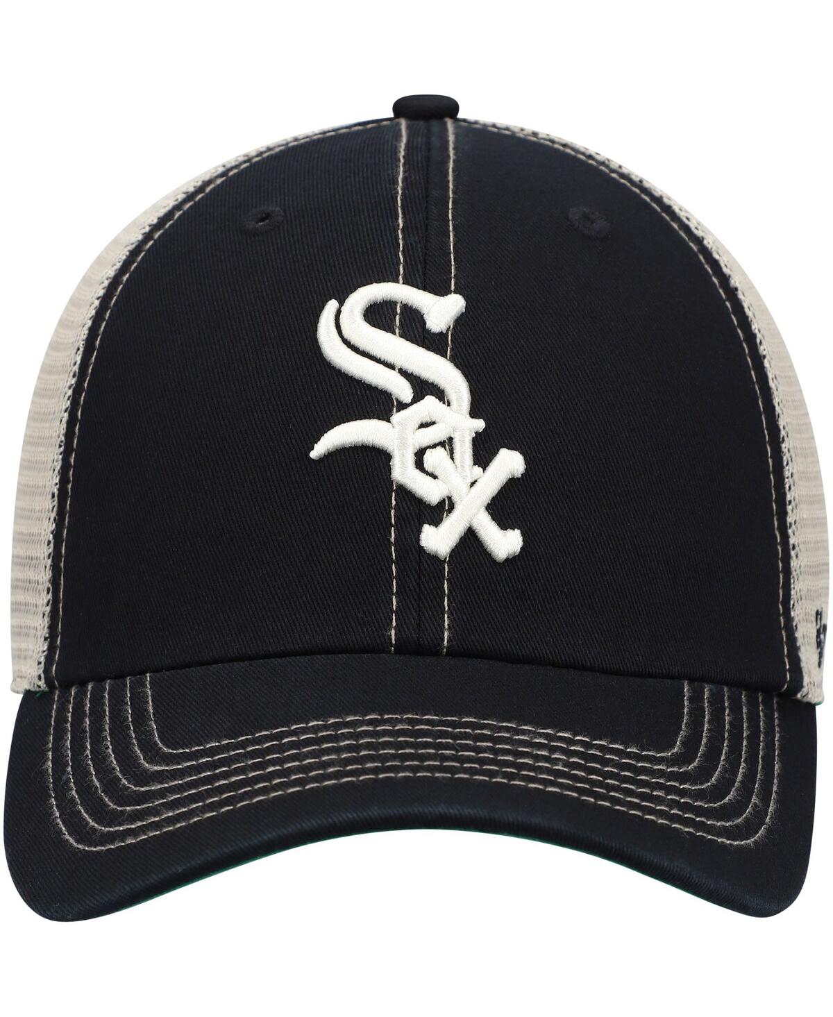 Men's '47 BrandChicago White Sox Trawler Clean Up Trucker Snapback Hat - Black