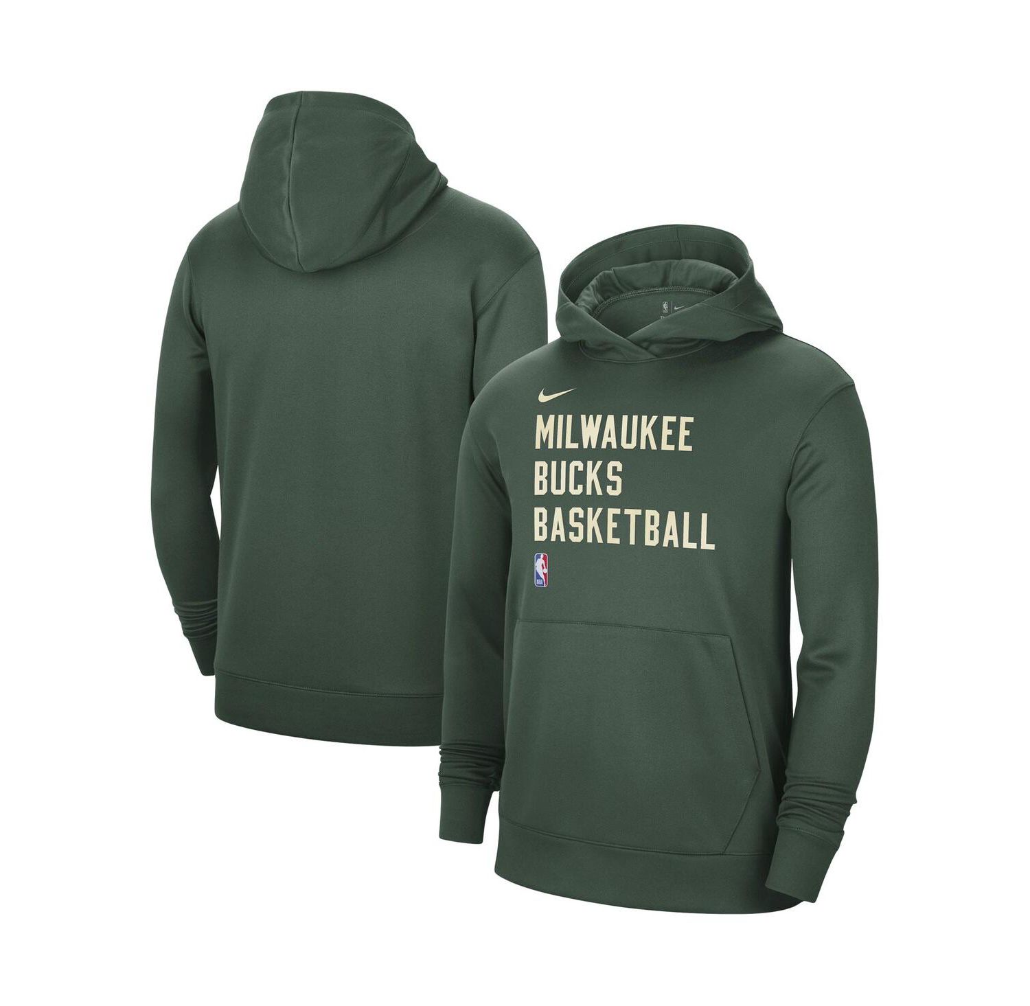 Men's and Women's Hunter Green Milwaukee Bucks 2023/24 Performance Spotlight On-Court Practice Pullover Hoodie