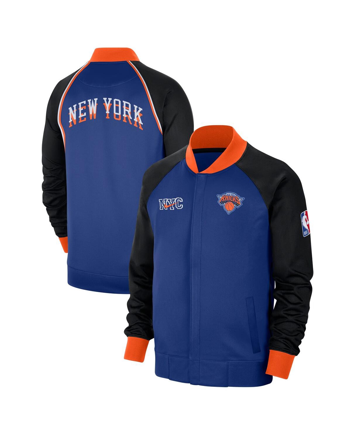 Shop Nike Men's  Blue New York Knicks 2023/24 City Edition Authentic Showtime Performance Raglan Full-zip