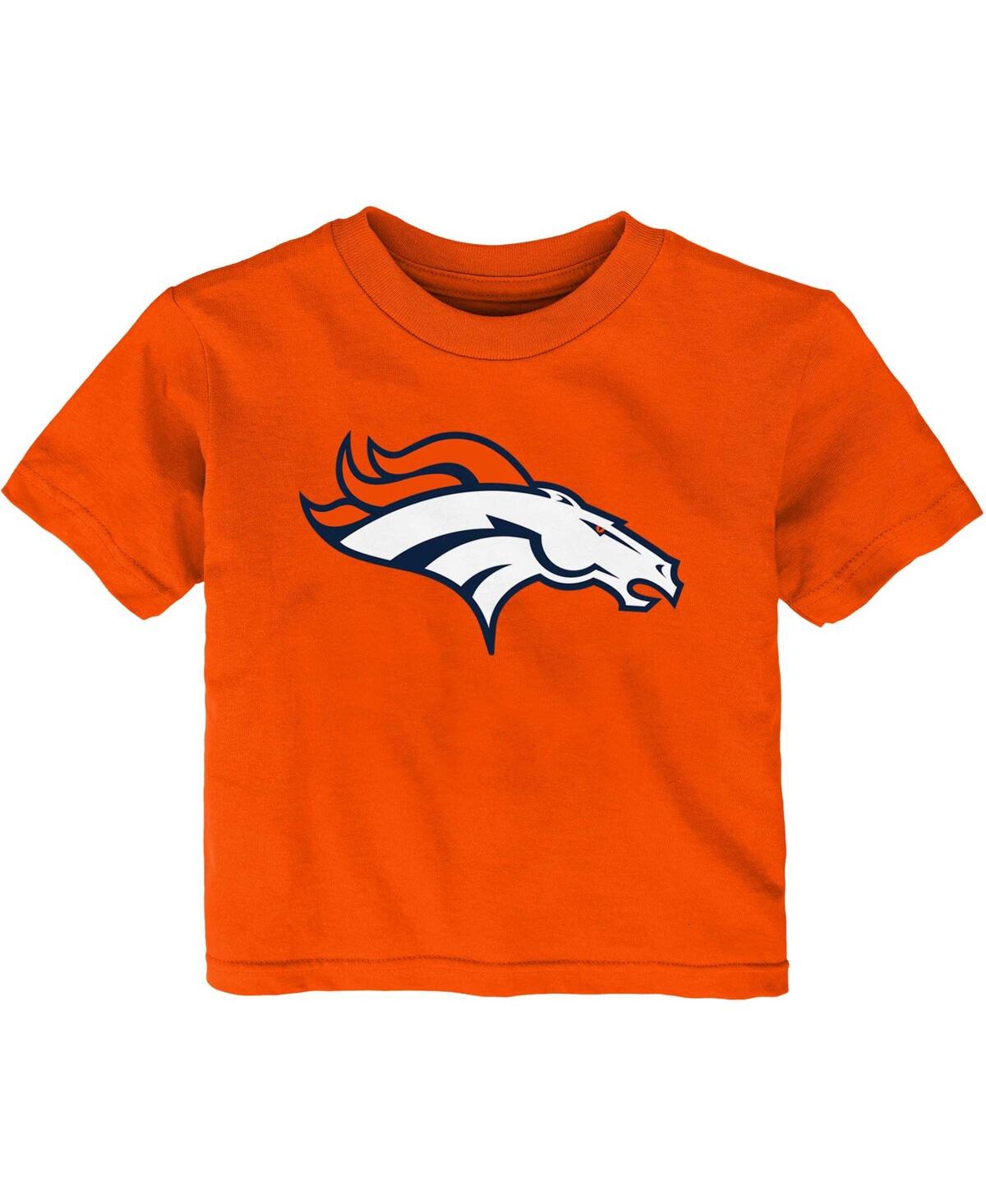 Outerstuff Baby Boys And Girls Orange Denver Broncos Primary Logo T-shirt