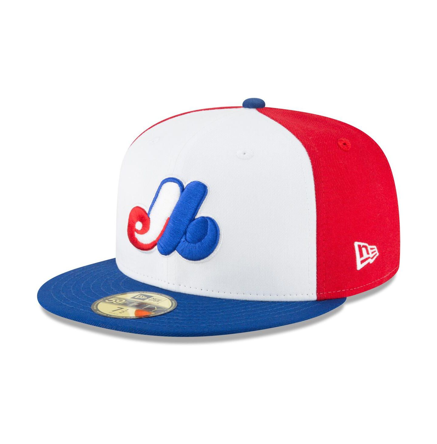 Мужская кепка New Era White Montreal Expos Cooperstown Collection Wool 59FIFTY Fitted Hat — фото 1