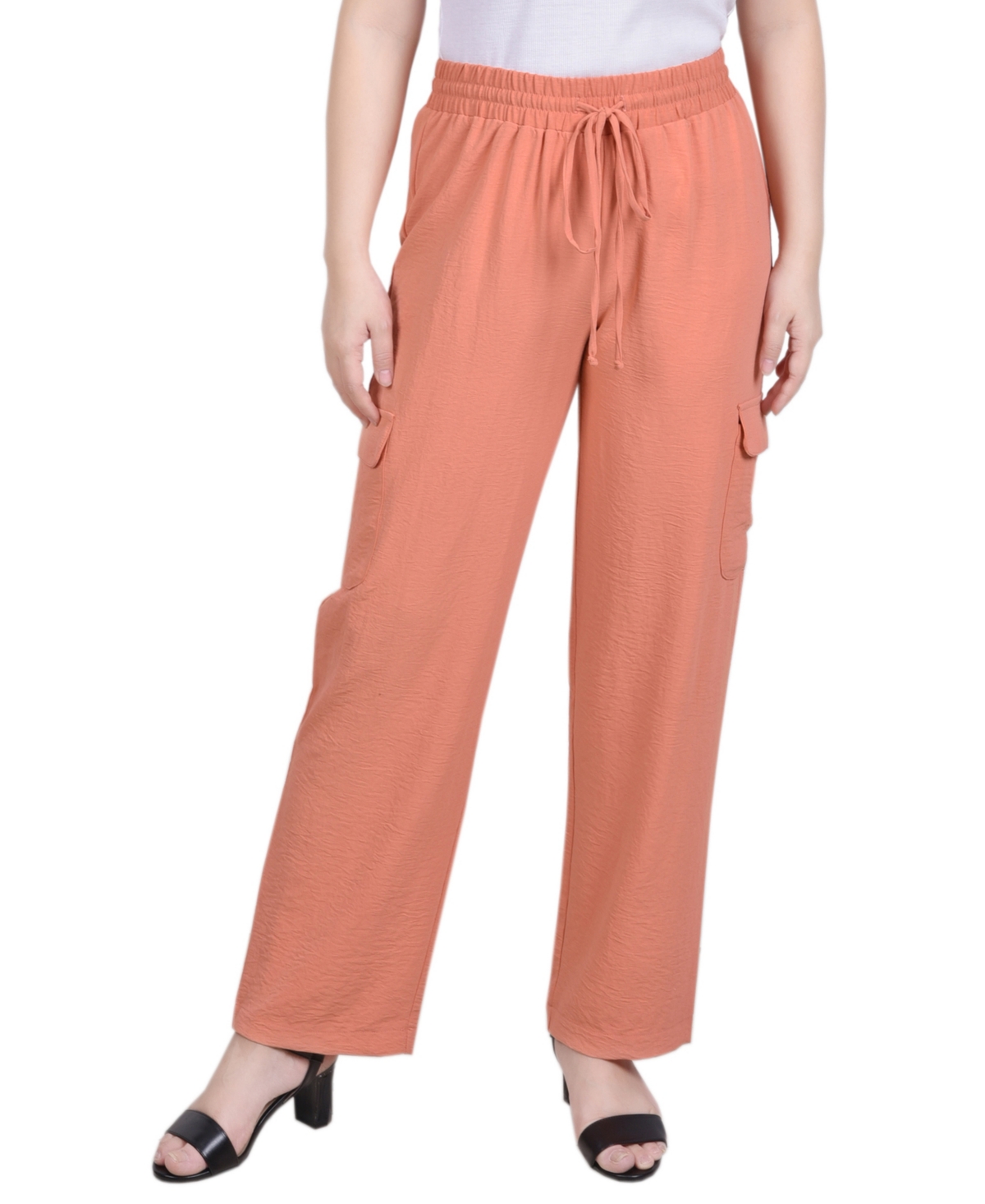 Women's Long Pull On Cargo Pants - Tawny Orange
