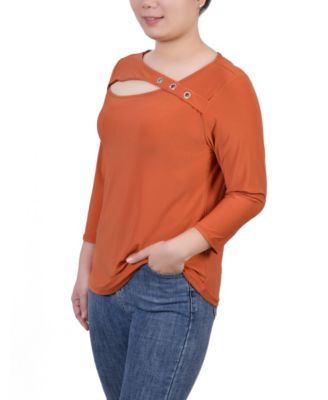 Women's 3/4 Sleeve Cutout Top