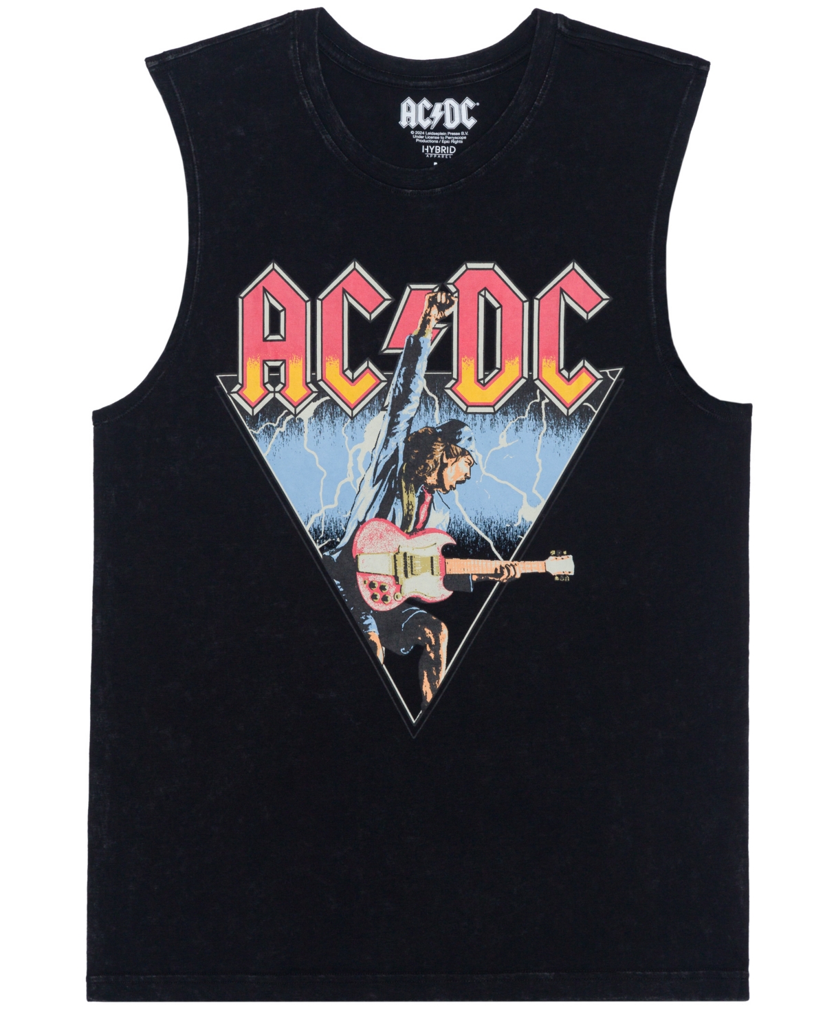 Men's Acdc Graphic Muscle Tank Top - Black Mine
