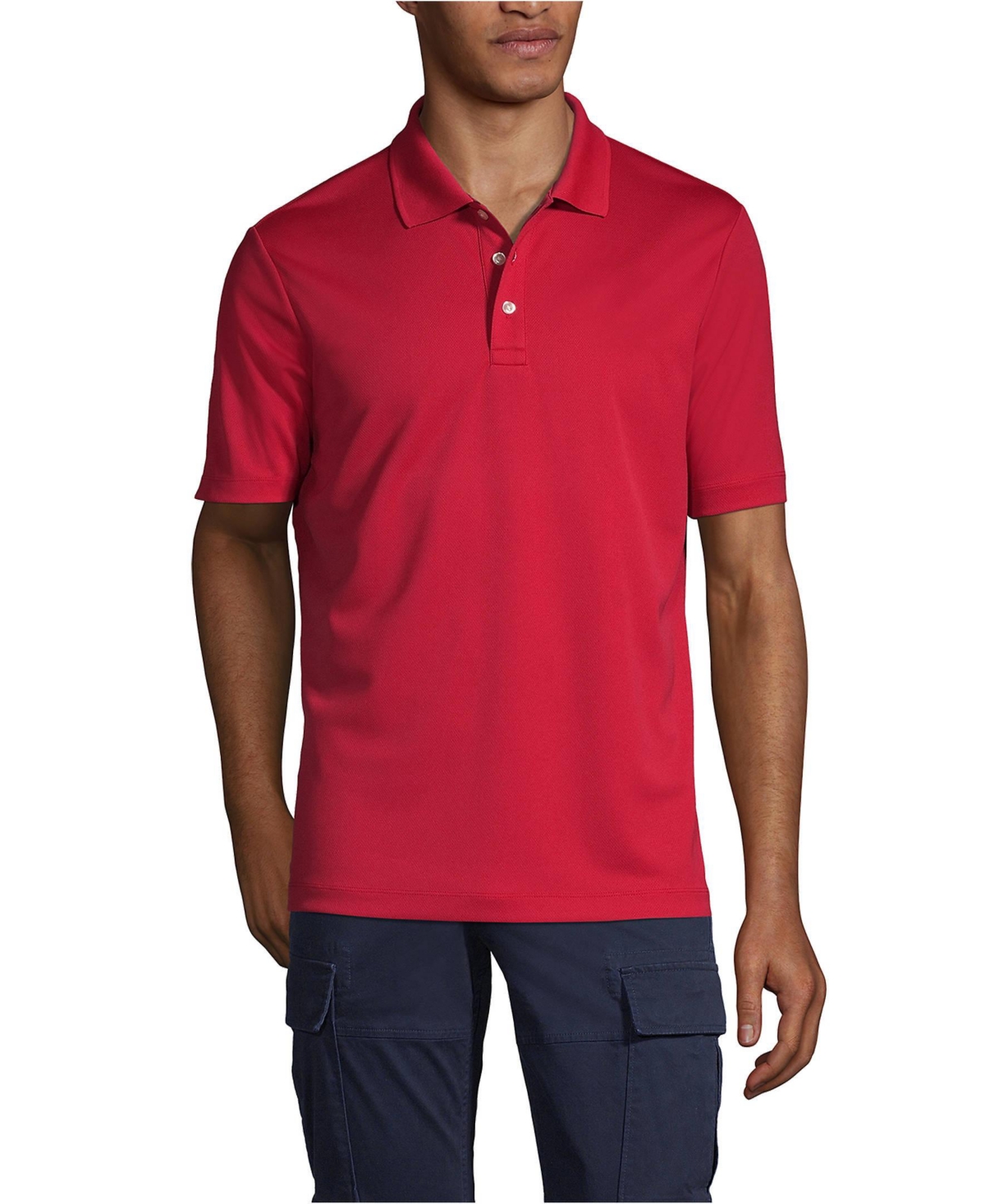 Lands' End School Uniform Men's Tall Short Sleeve Solid Active Polo Shirts
