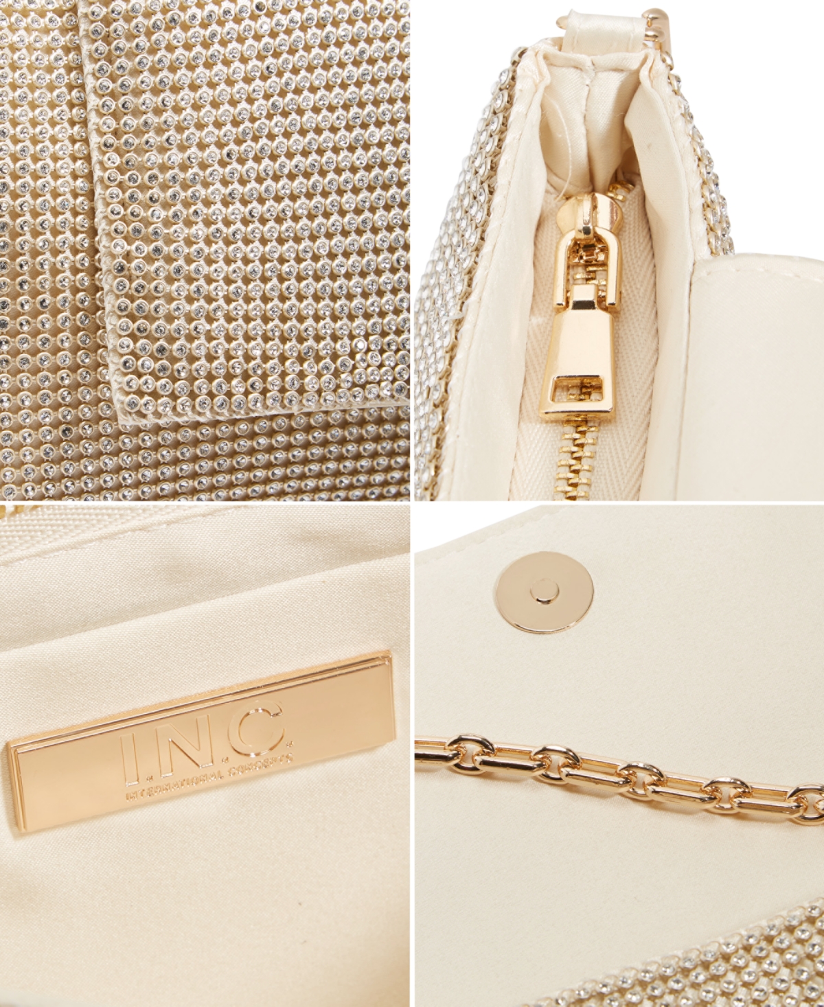 Shop Inc International Concepts Mesh Chain-strap Baguette, Created For Macy's In Gold