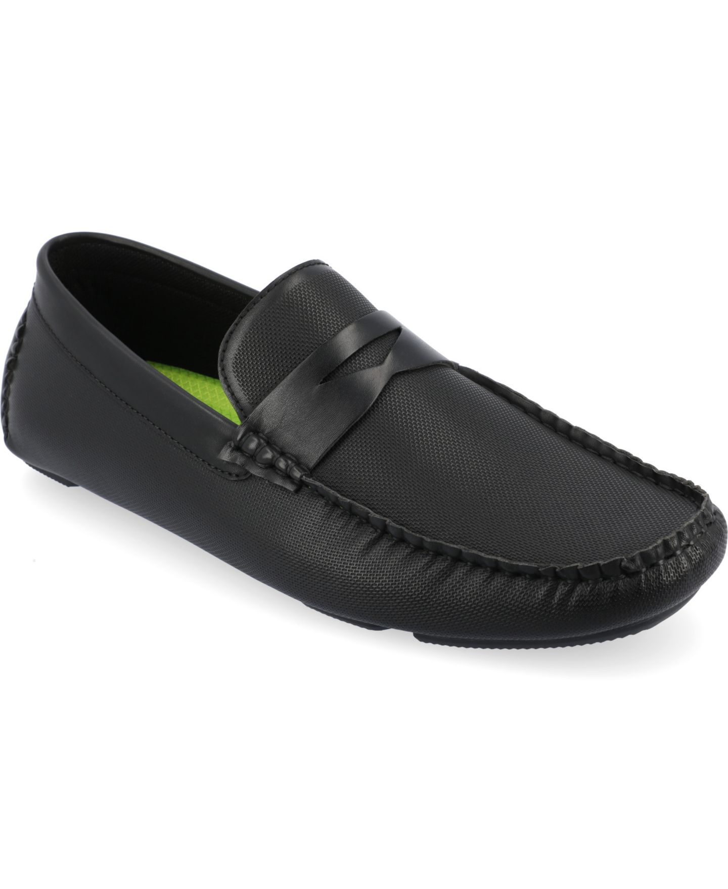Мужские туфли Vance Co. Isaiah Tru Comfort Foam Slip-On Driving, цвет: Чёрный — фото 1