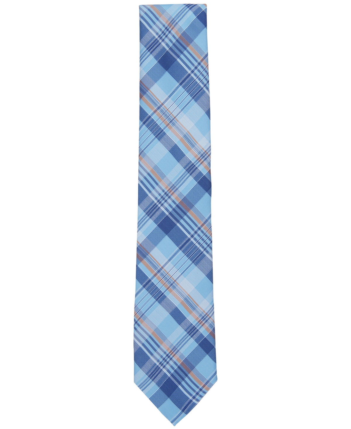 Shop Club Room Men's Morgan Plaid Tie, Created For Macy's In Light Blue
