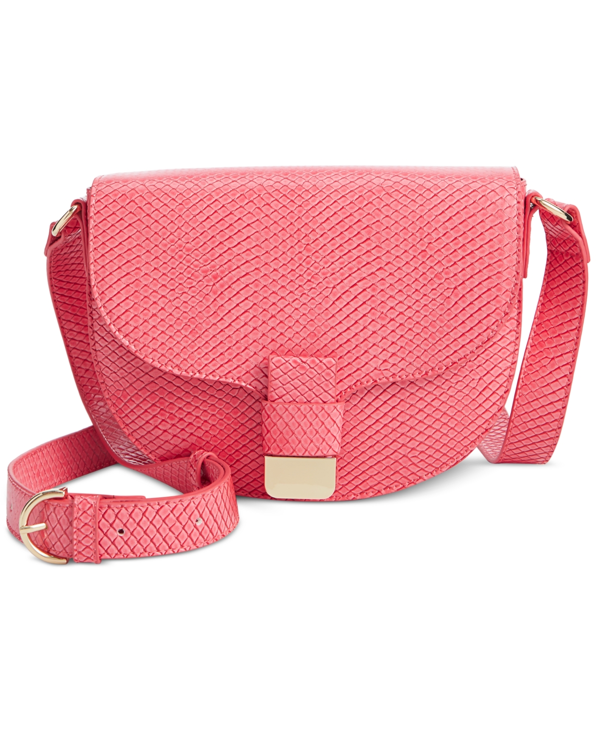 On 34th Holmme Embossed Crossbody Bag, Created For Macy's In Peony Snake