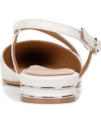 Closed Pointed Toe Leather Slingback Flats