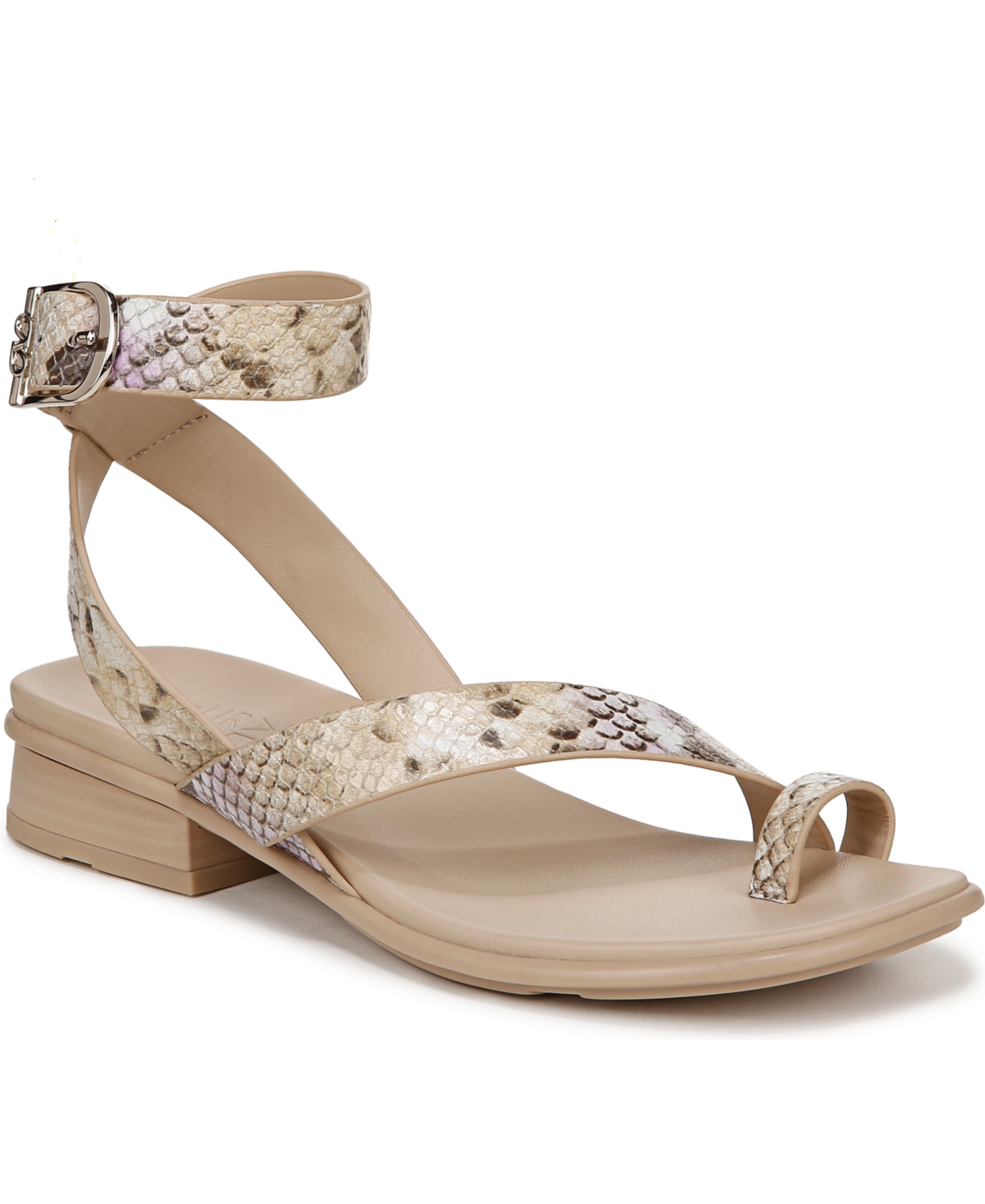 Shop Naturalizer Birch Ankle Strap Sandals In Tan,lilac Snake Print Leather