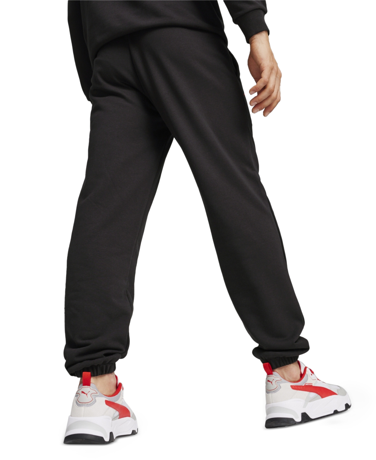 Shop Puma Men's Ess F1 Regular-fit Logo-print Sweatpants In  Black