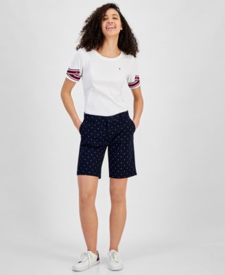 Tommy Hilfiger Women s Hollywood Mid Rise Dot Print Shorts Macy s