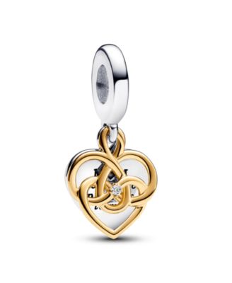 Lab-Grown Diamond Engravable Mom Double Dangle Charm