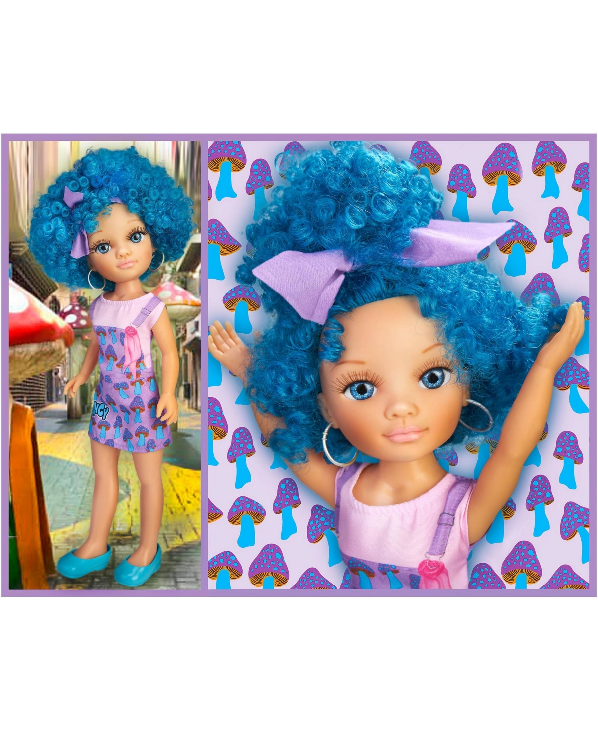 Shop Nancy Curly Power Fashion Doll With Blue Hair In Multicolor