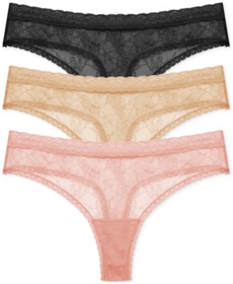 Natori - Women's Bliss Allure 3-Pk. Lace Thong Underwear