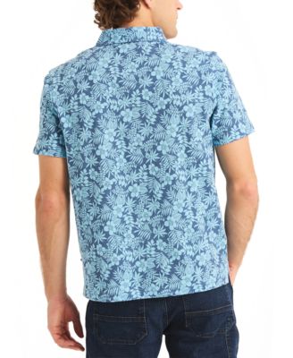 Men's Floral Print Piqu&eacute; Short Sleeve Polo Shirt